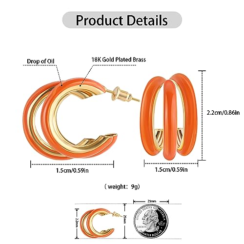 Gold Chunky Triple Hoop Earrings, Thick Three Open Hoop Earrings for Women Trendy Jewelry Gifts2