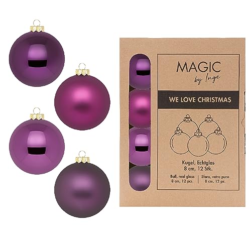 Kugel Purple Deluxe - WE Love Christmas - Magic by Inge - 12 Stück / 8cm