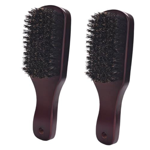 FOMIYES Beard and Hair Grooming Kit 2pcs Boar Bristle Brush Comb Styling Tool Portable for Men