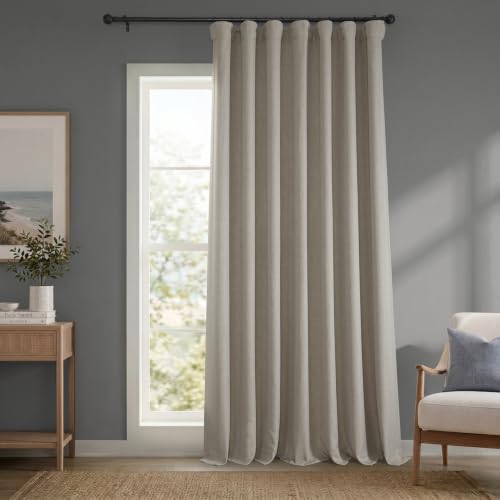 Image of Faux Linen Extra Wide Curtains (1 Panel) - 100W X 84L, Oatmeal