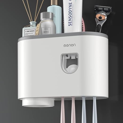 HARIMART Toothbrush Holder Wall Mounted, Automatic Toothpaste Dis...