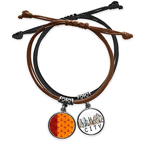 Cuir Sidi bracelet corde orange en tissu au tressage artisanal haut de gamme