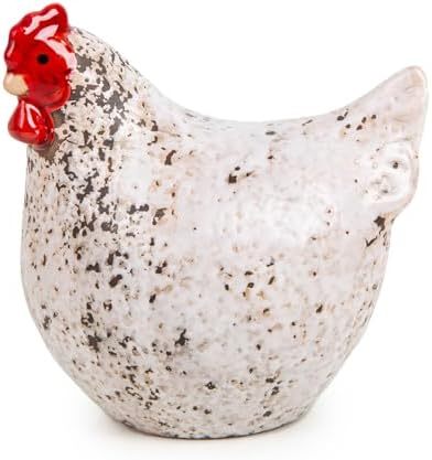 Gallina pasquale decorativa: decorazioni Pasqua primavera, figura in ceramica moderna, sopram...