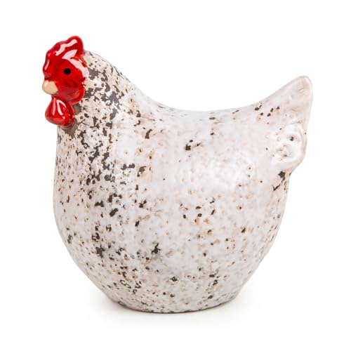 Logbuch-Verlag Figurine Poule Pâques céramique: décoration Moderne, Figurine de pâques intérieur, déco Printemps Table fenêtre, Poule décorative à...