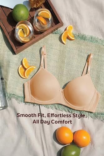 Image of Van Heusen Women's Cotton T-Shirt Bra|16 Hour Comfort|Everyday Bra|Breathable Perforated Cups|Anti Bacterial Tech|Sweat Absorbent|Padded|Wireless|Coverage|No Slip Soft Straps|Detachable Straps