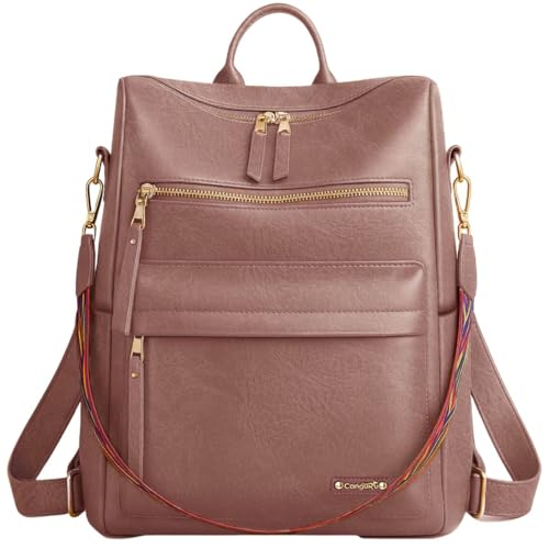 Mochila Bolsa Feminina Estilosa e Resistente Com Bolso Antifurto e Alça ajustaveis Perfeita Para Trabalho Dia A Dia Passeio e Faculdade (Rosa)
