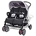 vidaXL Zwillingsbuggy Klappbar Kingderwagen, Mehrfarbig, 1 Stück (1er Pack)