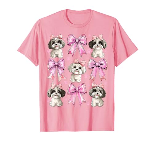 Coquette Bow Havanese Dog Mom Girl Pink Día de la Madre Camiseta
