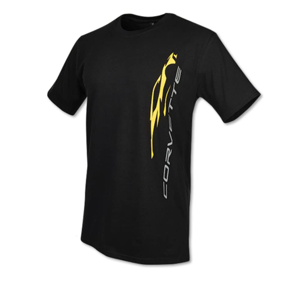 C8 Corvette Vertical Gesture Logo T-Shirt - Black (XX-Large)