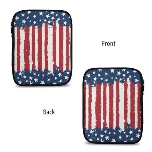 Image of Vanideaoty USA Flag Crochet Hook Case Lightweight Knitting Needle Case with Web Pockets Swing Crochet Hooks Accessories Independence Day Home Gifts