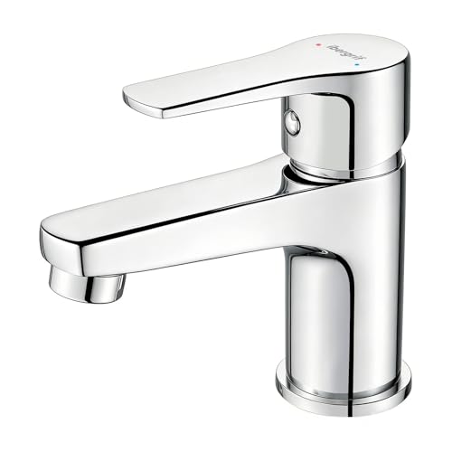 Ibergrif Wasserhahn Bad Chrom - Kompakte Mischbatterie für Kalt- und...