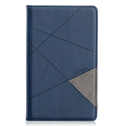 Étui en cuir pour tablette Android bleu compatible Kindle Fire 7 antichoc avec veille