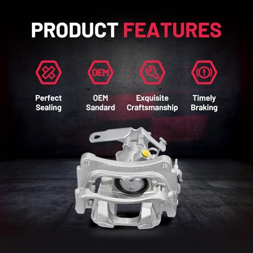 Image of BDFHYK 18-B5517 18-B5516 Rear Disc Brake Caliper Assembly Compatible with Ford Transit-150-250 -350 /-350 HD 2015 2016 2017 2018 2019 3.2L 3.5L 3.7L l5 V6 2pcs