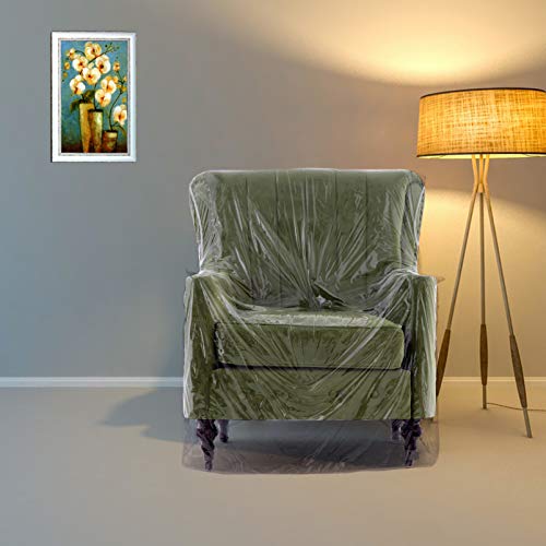 Pakoula Plastic Couch Cover Pets | Cat Scratching Protector Clear Waterproof Armchair/Recliner Cover,Furniture Protector for Storage and Moving (36" W - Armchair)