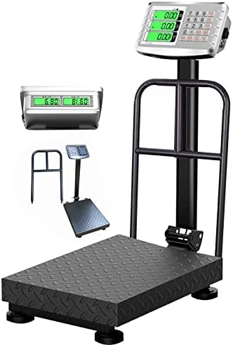 CXWAWSZ 660LB Industrial Platform Scale with Removable guardrail Weight Computing Digital Scale Floor Platform Scale Perfect for Postal Luggage Shipping Mailing Weighing LB/KG