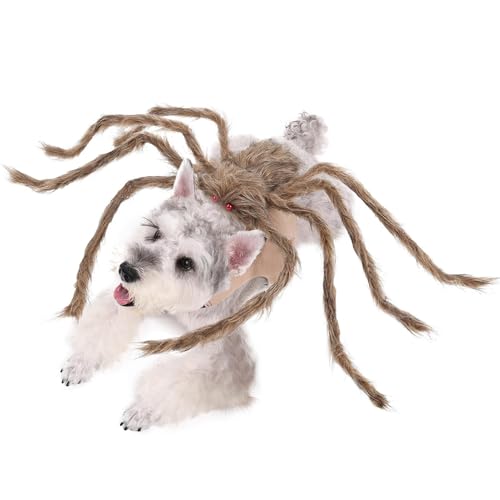 Spinnen-Kostüme für Hunde, Halloween-Kostüme für Hunde, Spinne – Haustier-Outfits, Riesen-Simulation, mit Fell, Kostüm-Zubehör