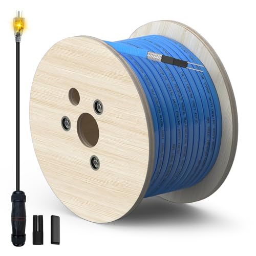 YeloDeer 100FT Cut-to-Length Heat Tape for Water Pipes – Professional Bulk Roll, Self-Regulating (-40°F), with Wire Splitter & End Cap, For Mobile Homes, Electricians and Installers