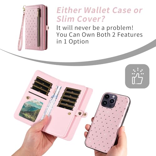Étui iPhone 14 Pro Max résistant fermeture éclair anti-perte de cartes - 4