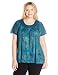 Lucky Brand Women's Plus Size Macrame Yoke Top in Blue Multi
