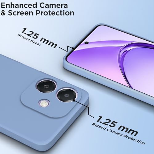 Image of Outlouders Back Cover for Oppo A3x 5G / A3x 4G / A3 5G | Camera Protection | Durable Soft Matte Silicone Bumper Case (Aqua Blue)