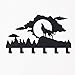 Coolplus Key and Dog Leash Holder for Wall Entryway Coat Hooks Backpack Hanger Decorative Clothes Rack Hat and Belt Organizer Foyer Hallway Bathroom Bedroom Rail Home Decor Wolf Pattern Black Finish