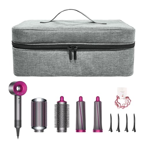 Hair Tools Travel Bag, Travel Carrying Case for Hair Dryer, Hair Dryer Travel Bag, with Hook, Hair Dryer Storage Bag for Shark and Dyson Hair Dryers, Straighteners, Curlers and Accessories