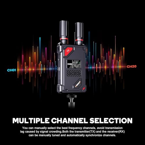 Image of Wireless Video Transmitter and Receiver with UVC Out for Live System,450M Manual Switching of 20 Channels,Wireless Video Transmission System 1500FT Los Range,0.05s Delay,Up to 5 Devices EPL-WL087