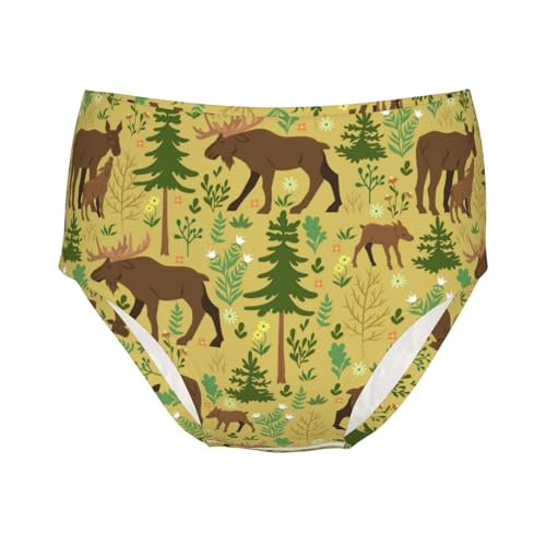 Forest Moose Girls' Underwear Soft Cotton Little Girls Panties Comfort Briefs