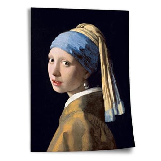 Printistico Poster Jan Vermeer - Mädchen mit dem Perlenohrring (1665) Kunstdruck ohne Rahmen, Wandbild - A4, A3, A2, A1, A0, XXL - Wohnzimmer, Schlafzimmer, Küche, Deko