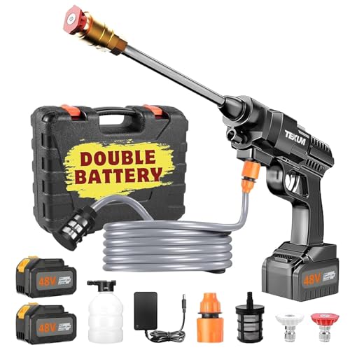Image of Cordless Pressure Washer Gun for Car & Bike Cleaning | High Pressure Water Spray Gun with Metal Lance | Portable Power Washer Nozzle for Home, Garden & Floor Cleaning