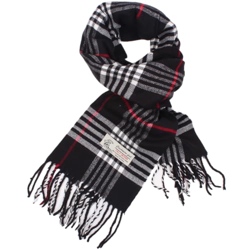 TZ Promise Tartan Plaid Cashmere Feel Classic Soft Luxurious Winter Scarf For Men Women