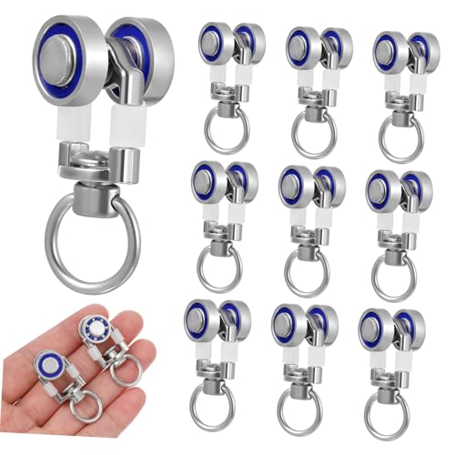 Cabilock 10pcs Metal Bearing Roller Wheels for Curtain Tracks Smooth Sliding Curtain Accessories Easy Installation Versatile and Windows