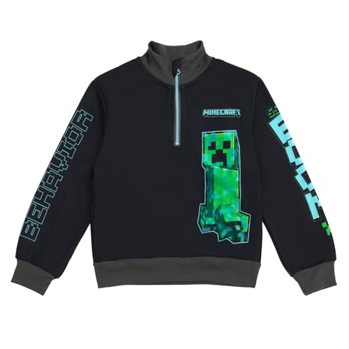 Image of Minecraft Creeper Fleece Half Zip Sweatshirt and Pants Outfit Set Little Kid to Big Kid Sizes (4-18-20)