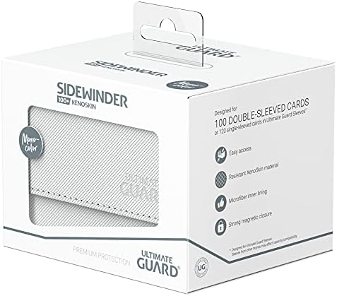 Ultimate Guard Sidewinder 100+, Deck Box for 100 Double-Sleeved TCG Cards, White, Magnetic Closure & Microfiber Inner Lining for Secure Storage — view 6