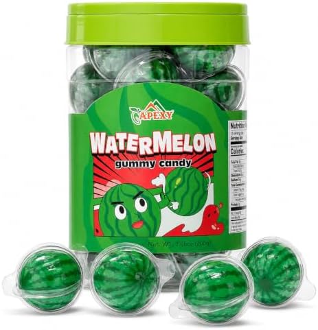 APEXY Watermelon Gummy Candy, Jelly Filled Liquid Center Gummies, Individually Wrapped Spooky Eye Candy, Halloween Party Favors, Classroom Treats & Birthday Candy, 18 Pieces, 11.42 oz