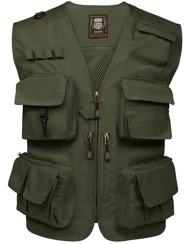 PEHMEA Men's Fishing Vest Utility Detachable Summer Vests with Pockets for Safari Travel Outdoor Work Photo Cargo Fly
