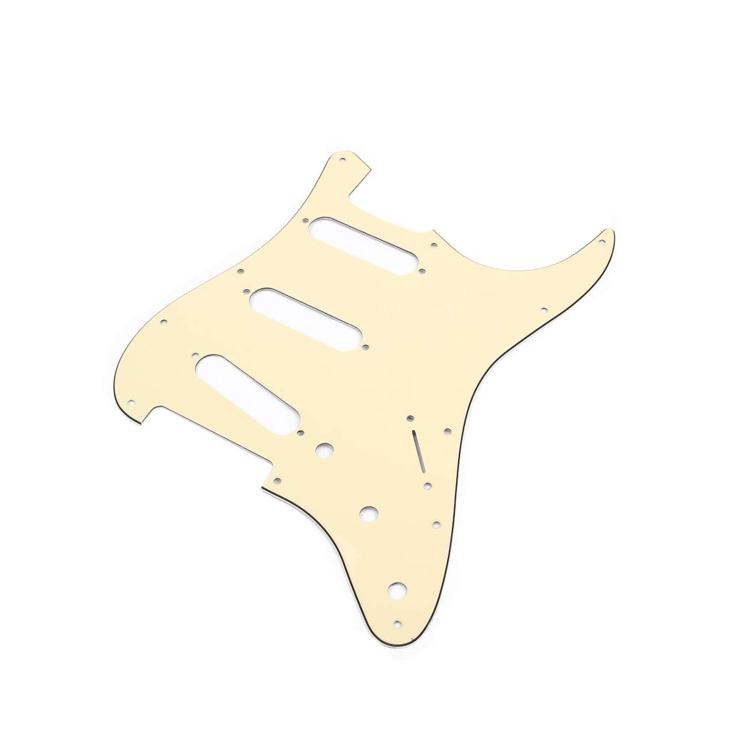 Alnicov 11-otworowa płytka maskująca SSS do gitary Stratocaster, tylna płyta do gitary Fender Standard Strat, zamienne części, kremowa