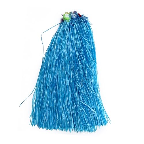 BESTYASH Tropical Grass Dance Skirt Women's Hawaiian Costume Accessory Set Flower Jewelry