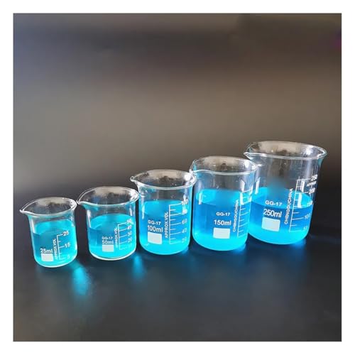 Bécher en verre laboratoire et équipements d'expérimentation en lot de plusieurs tailles