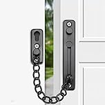 Security Chain Door Lock Heavy Duty Latch Chain Door Lock with Spring Anti-Theft Snap Lock, Stainless Steel