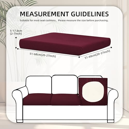 Image of 8Pcs Stretch Patio Cushion Covers,Outdoor Couch Covers Replacement,Outdoor Couch & Sofa Slipcovers,for Patio Furniture Cushion Covers,Washable Reusable Furniture Protector (Wine red,Cover Only)