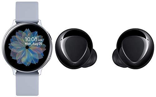 Image of Samsung Galaxy Watch Active 2 (Bluetooth + LTE, 44 mm) - Silver, Aluminium Dial, Silicon Straps with Buds+
