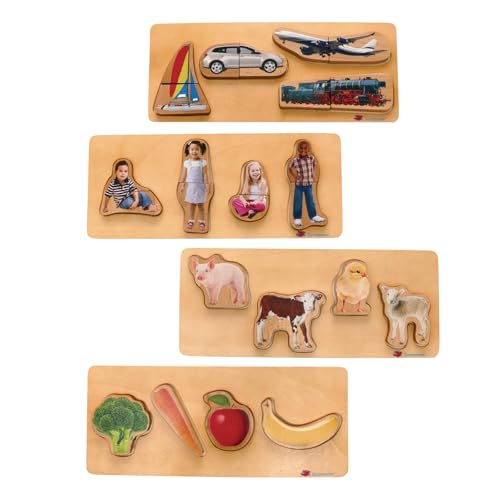 Environments Wooden Puzzle Set for Toddlers, Set of 8 Puzzles, 4-Piece Puzzle, Educational Toy