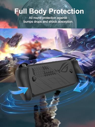 Hülle für ROG Xbox Ally X Silikon Schutzhülle,strapazierfähige und umweltfreundliche toergy Cover mit präzisen Löchern - stoßfest, komfortabler Touch,Mit 2 Paaren Tastenabdeckungen,Schwarz