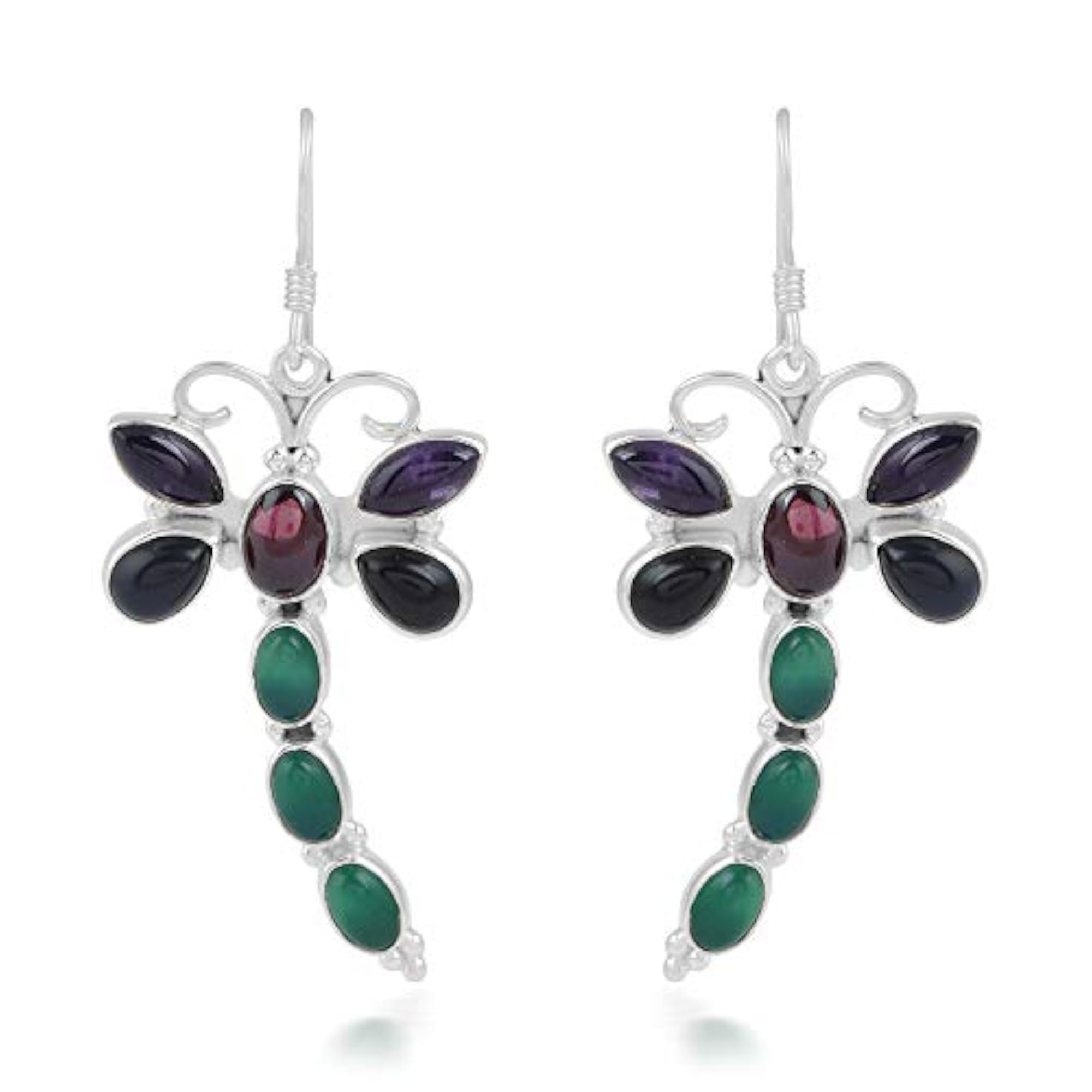 Women's 925 Sterling Silver Ethnic Dangle Earrings, Authentic Design
