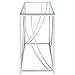 Coaster Home Furnishings - Lille - Glass and Chrome - 42-Inch Rectangular Modern Entryway Table with Clear Tempered Glass Top - Living Room and Hallway - Chrome - 720499