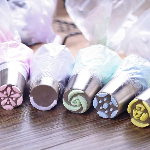 Jasoyepe Russian Piping Nozzles Set, 12 Decorating Nozzles, 10 Disposable Bags, 1 Icing Bag, Cake Decorating Tools - Image 2