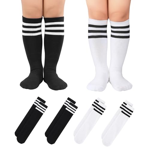 Century Star Kids Soccer Socks Girls Knee High Socks Boys Youth Baseball Socks Toddler Uniform Stripes Tube Socks Sport Socks