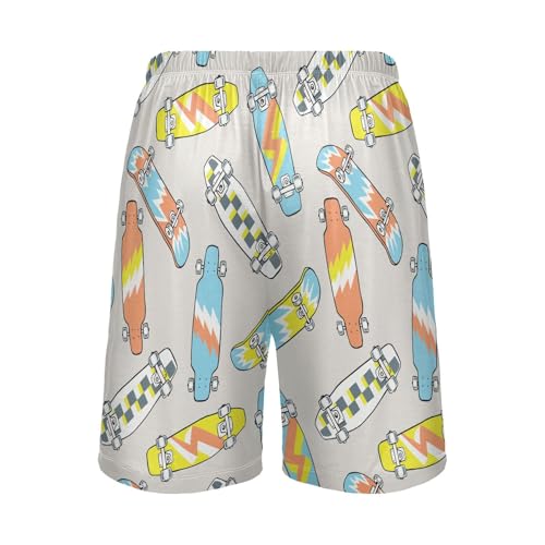 susiyo Skateboarding Men's Pajama Shorts Soft Comfy Pajama Bottoms Lounge Sleep Shorts Sleepwear with Pockets3