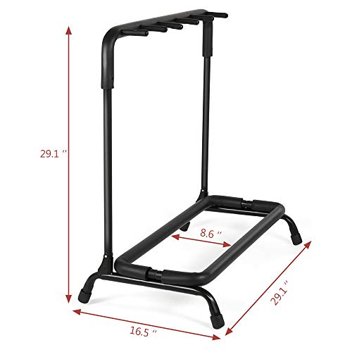 5 Holder Guitar Stand,Multi-Guitar Display Rack Folding Stand Band Stage Bass Acoustic Guitar, Black